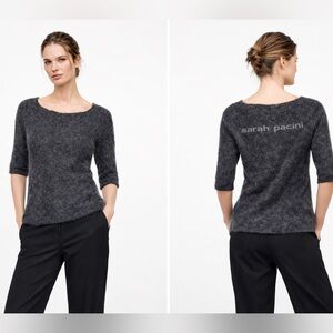 Sarah Pacini Charcoal V-Neck Sweater